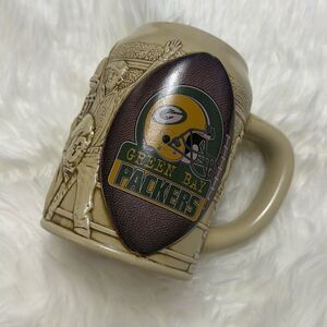 Vintage NFL Green Bay Packers "Sculptured Relief Hoffbrau" Mug